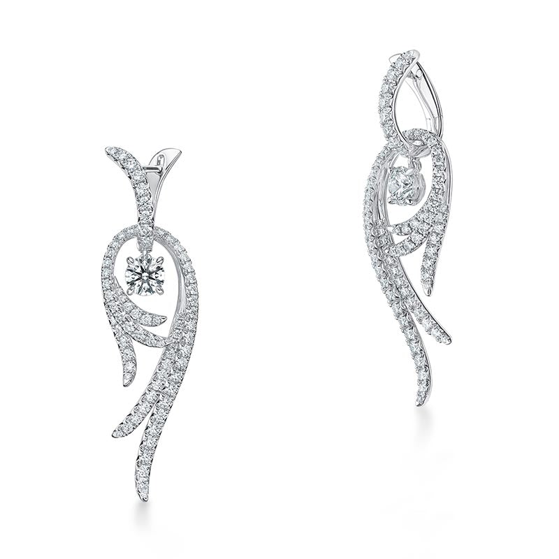 Hearts on Fire Vela White Gold Small Twist Diamond Earrings