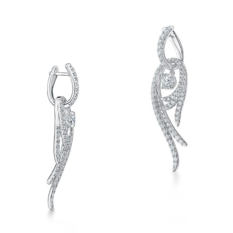 Hearts on Fire Vela White Gold Small Twist Diamond Earrings