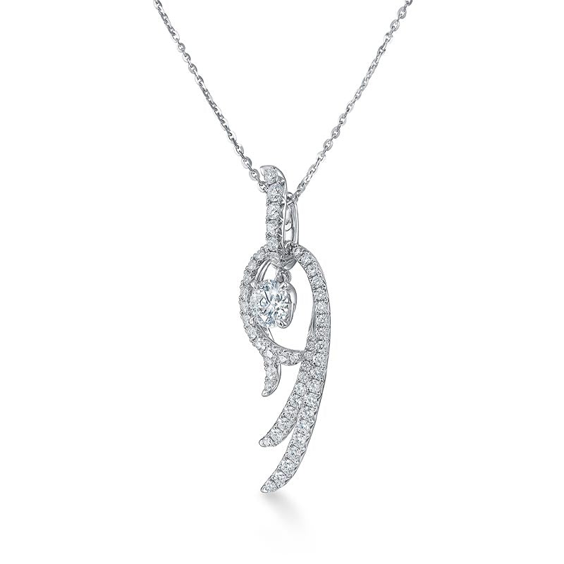 Hearts on Fire Vela White Gold Twist Pendant