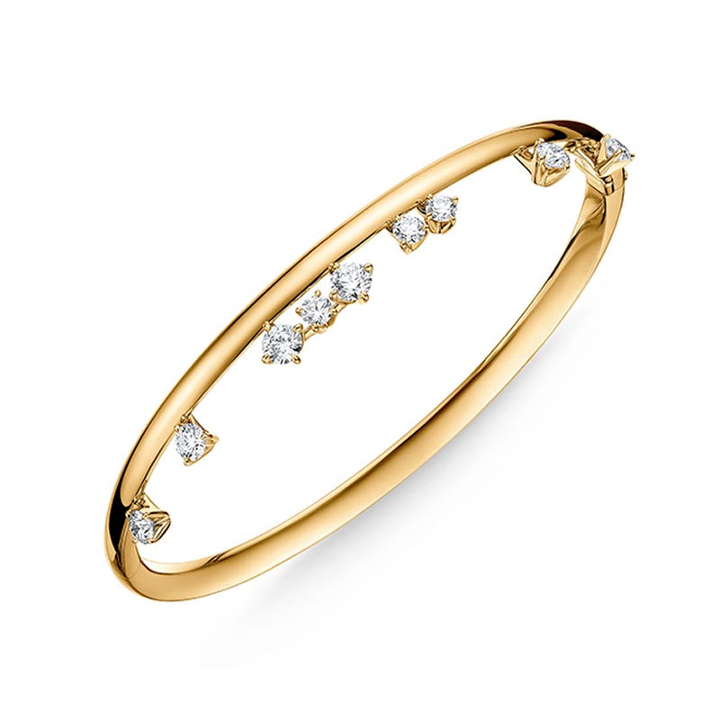 Hearts on Fire Barre Yellow Gold Floating Diamond Bangle