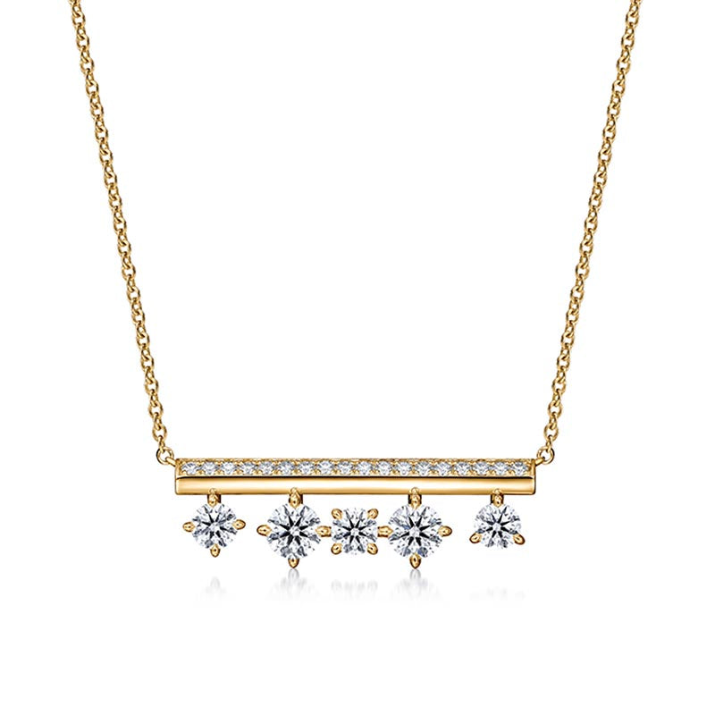 Hearts on Fire Barre Yellow Gold Floating Pavé Diamond Pendant