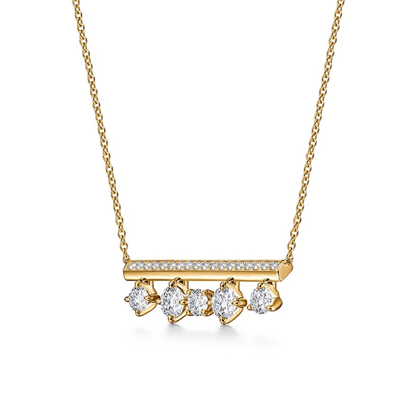 Hearts on Fire Barre Yellow Gold Floating Pavé Diamond Pendant