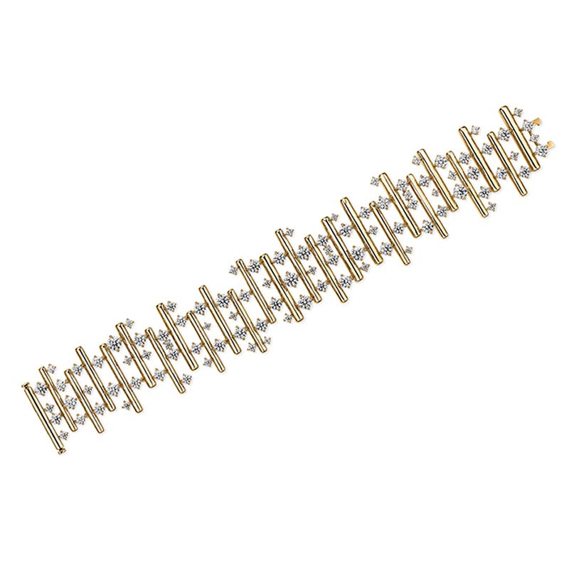 Hearts on Fire Barre Yellow Gold Multi-Row Large Bracelet