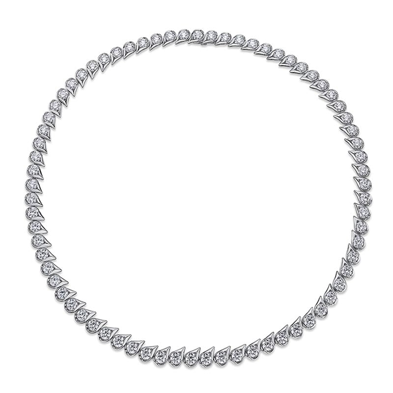 Hearts on Fire LU White Gold Uniform Droplet Diamond Necklace