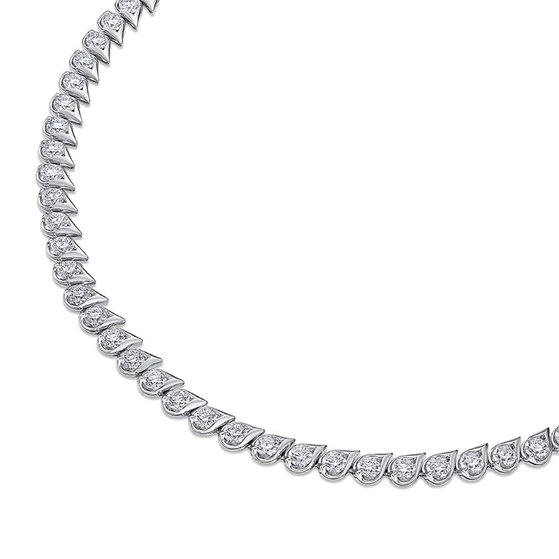 Hearts on Fire LU White Gold Uniform Droplet Diamond Necklace