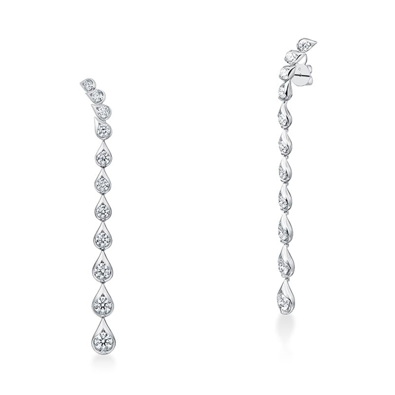 Hearts on Fire LU White Gold Droplet Stiletto Earrings