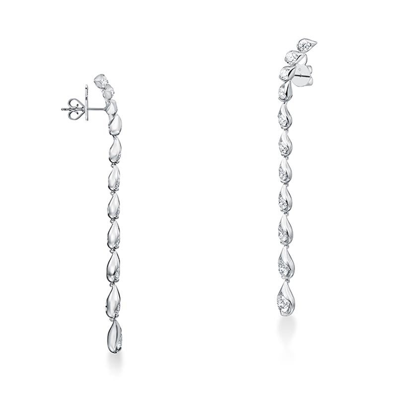 Hearts on Fire LU White Gold Droplet Stiletto Earrings
