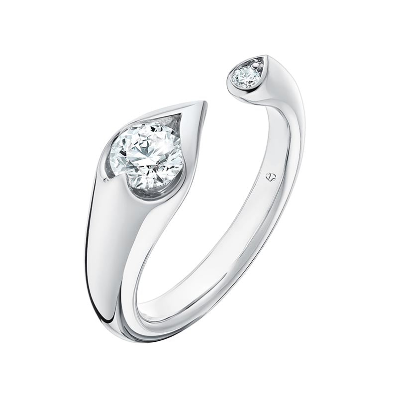 Hearts on Fire LU White Gold Open Droplet Ring