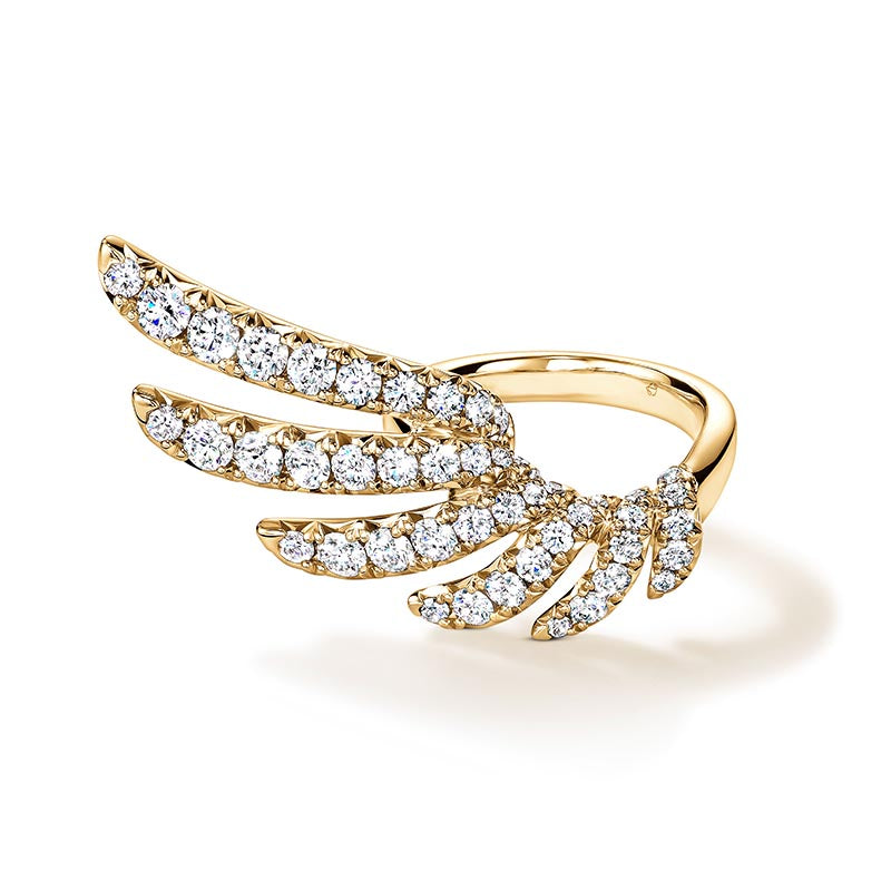 Hearts on Fire Vela Yellow Gold French Cut Pavé Diamond Wrap Ring