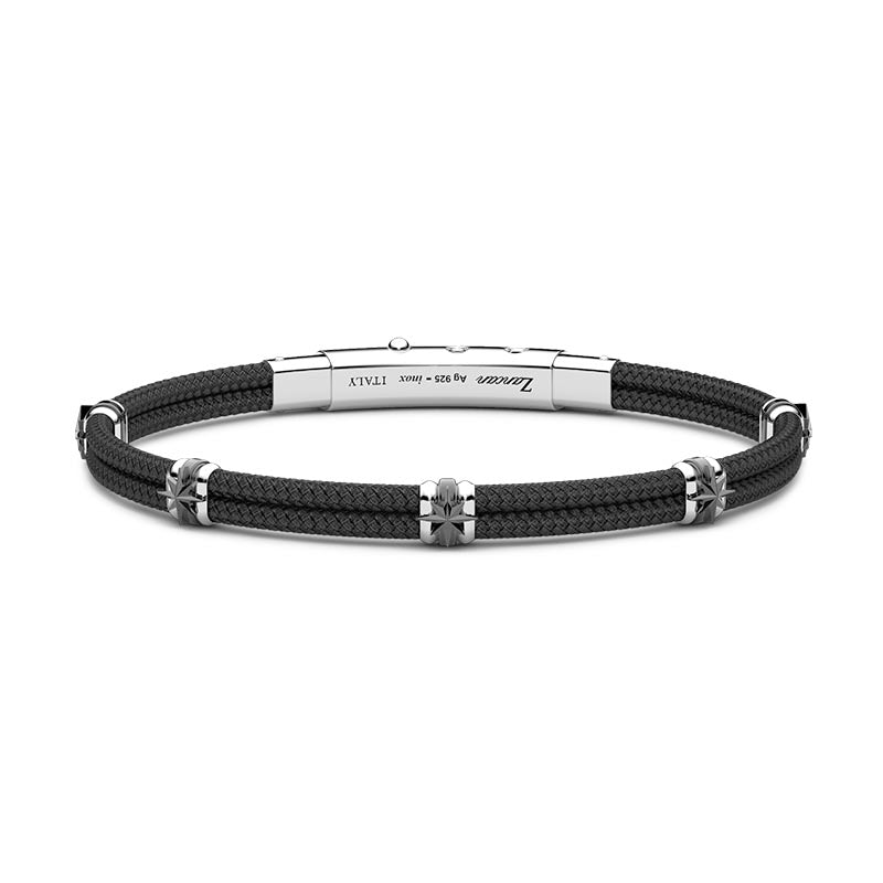 Zancan Regatta Black Kevlar & Sterling Silver Bracelet