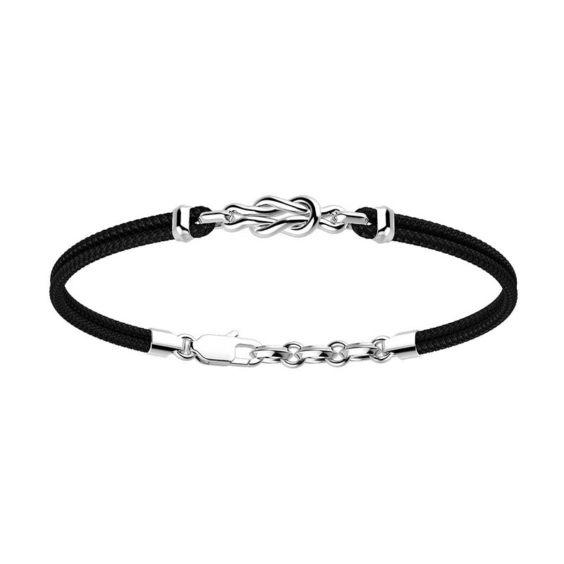 Zancan Regatta Black Kevlar & Sterling Silver Knot Bracelet