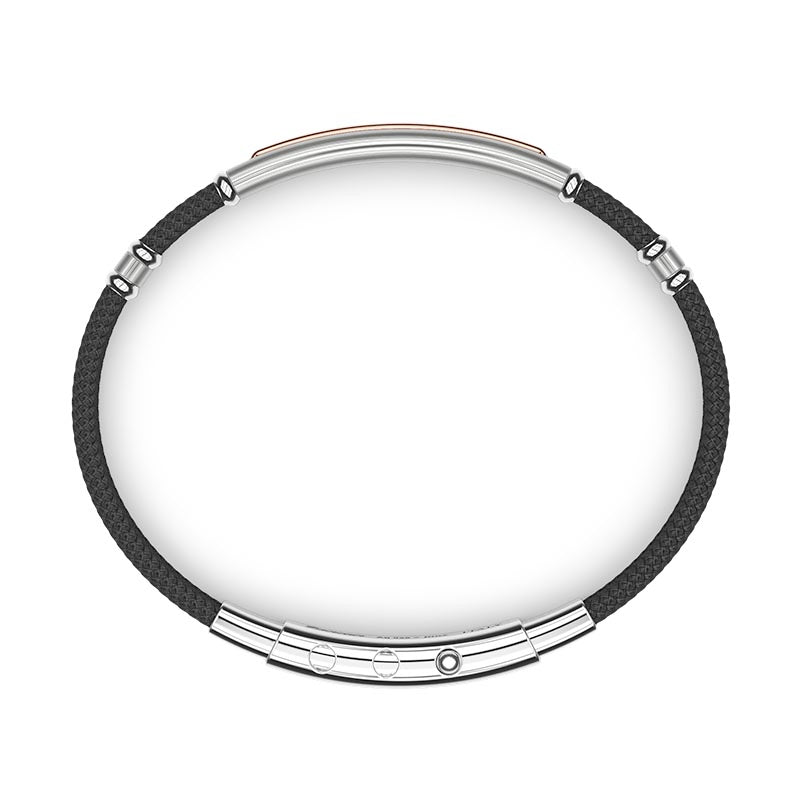 Zancan Regetta Black Kevlar, Sterling Silver & Rose Gold Bracelet
