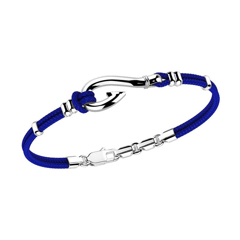 Zancan Regatta Bright Blue Kevlar & Sterling Silver Hook Bracelet