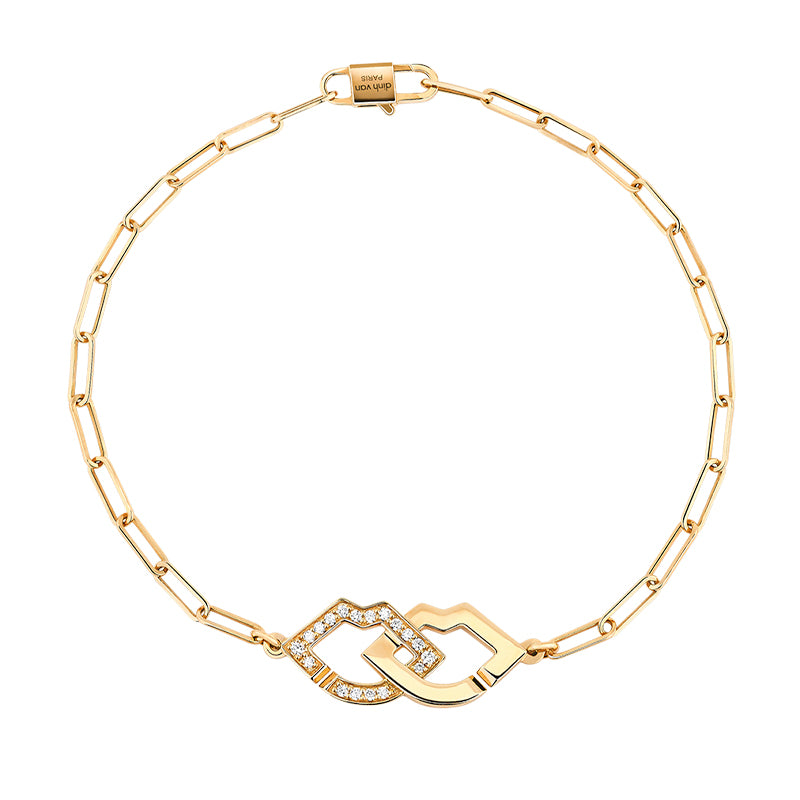dinh van 2 Lips Yellow Gold Limited Edition Diamond Bracelet