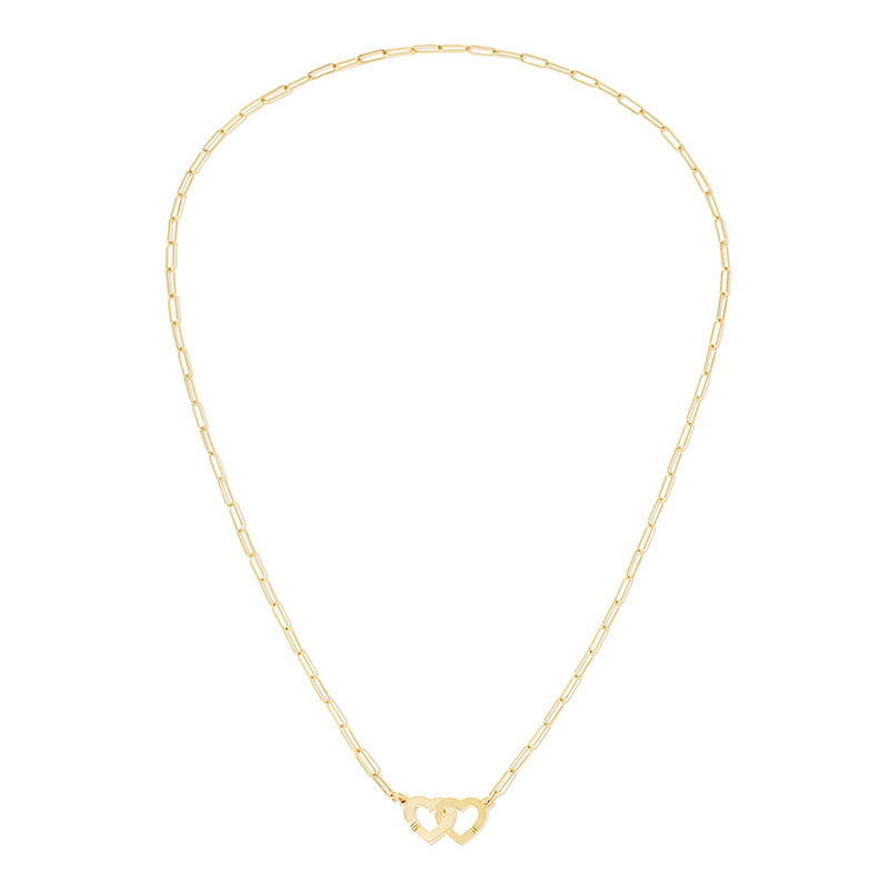 dinh van Double Coeurs R9 Yellow Gold Necklace