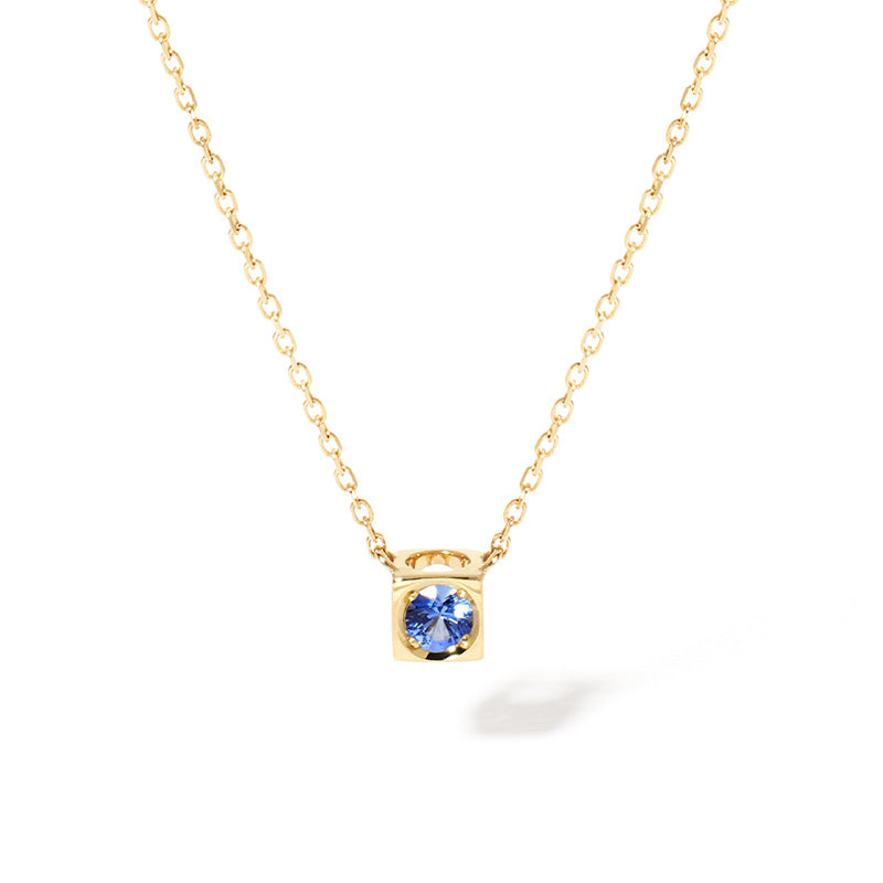 dinh van Le Cube Yellow Gold Blue Sapphire Pendant