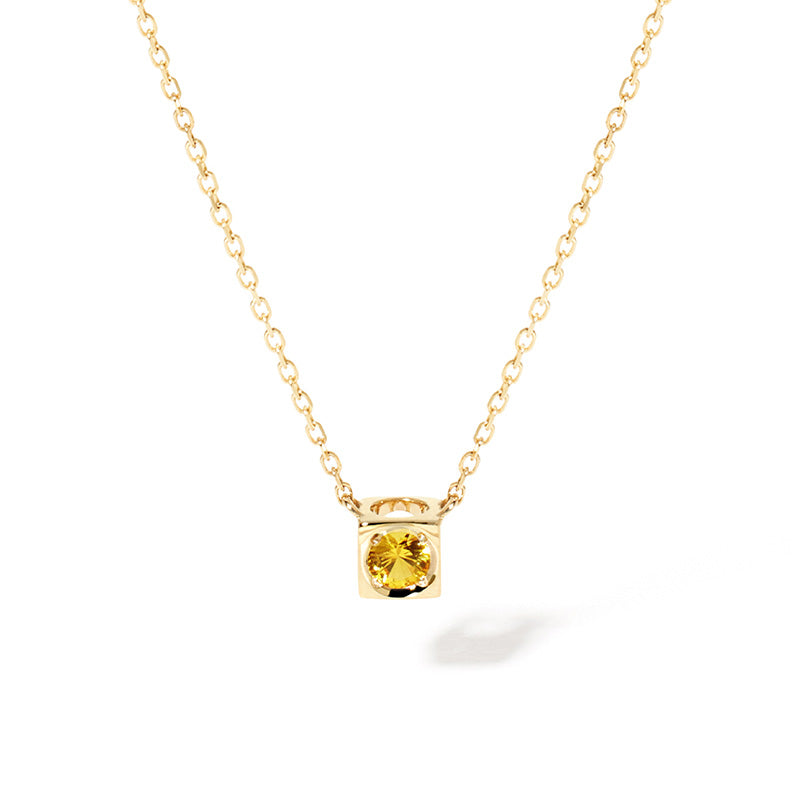 dinh van Le Cube Yellow Gold Yellow Sapphire Pendant