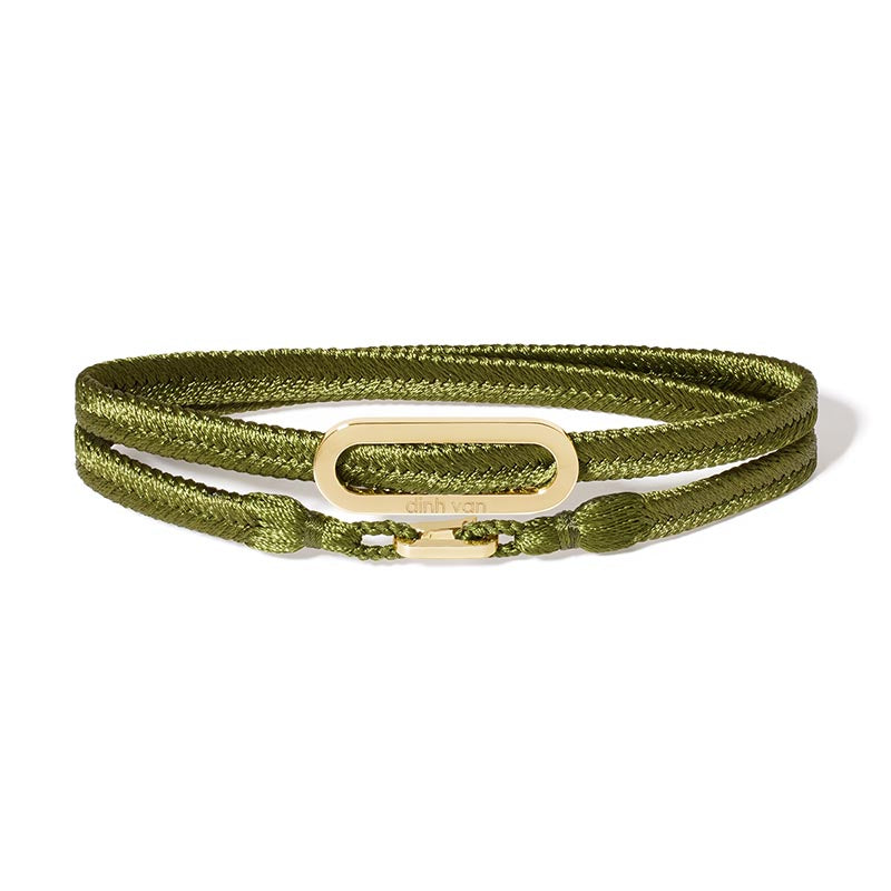 dinh van Maillon L Khaki Green Wonven Bracelet
