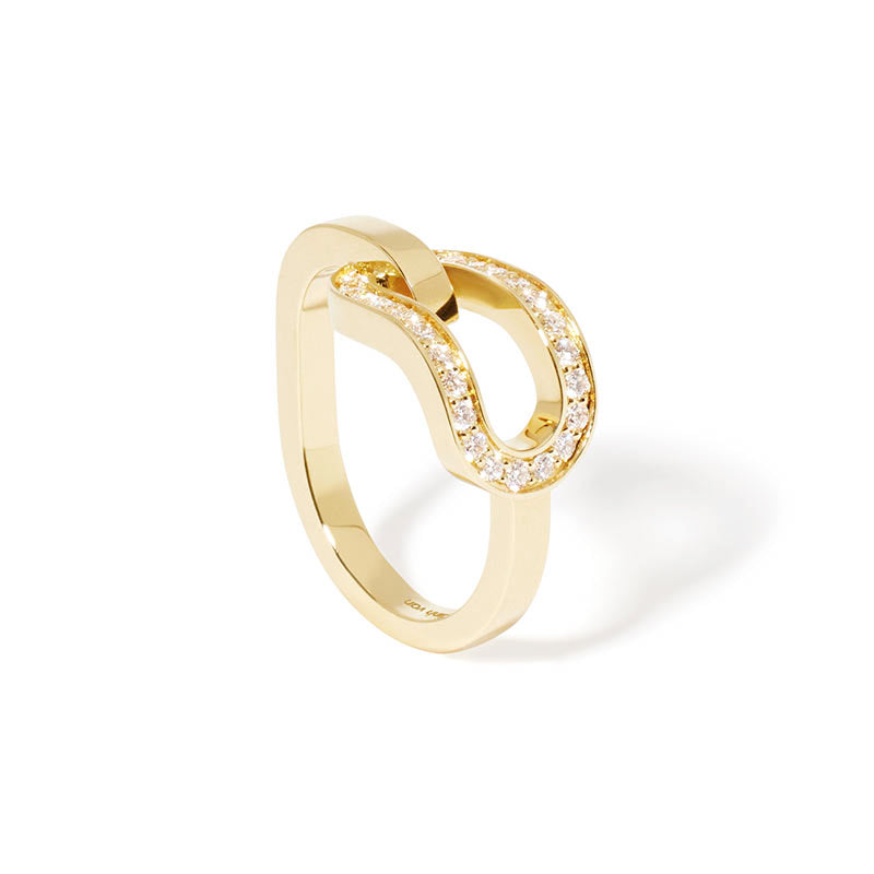 dinh van Maillon Yellow Gold & Diamond Large Ring
