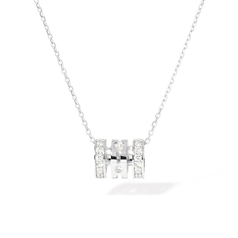dinh van Pulse White Gold 3-Row 0.20ct Diamond Pavé Pendant