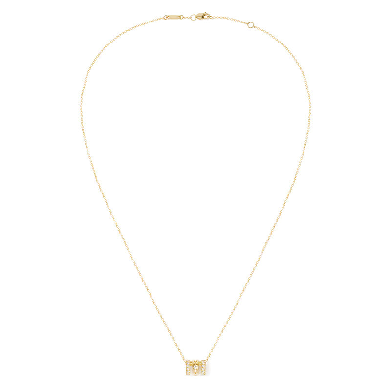 dinh van Pulse Yellow Gold 3-Row 0.20ct Diamond Pavé Pendant