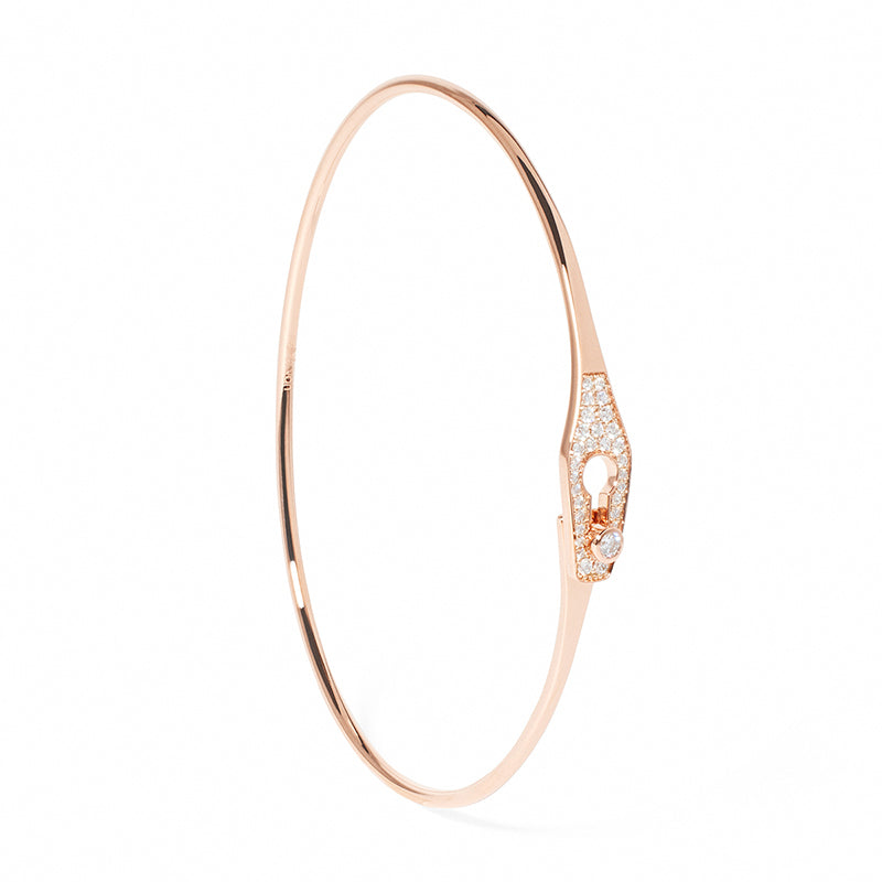 dinh van Serrure Jonc Rose Gold Diamond Pavé Bangle