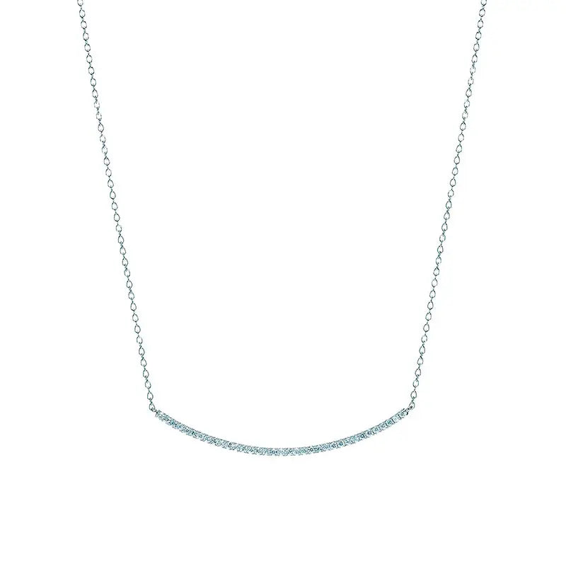 Birks Rosée du Matin White Gold Curved Diamond Bar Pendant