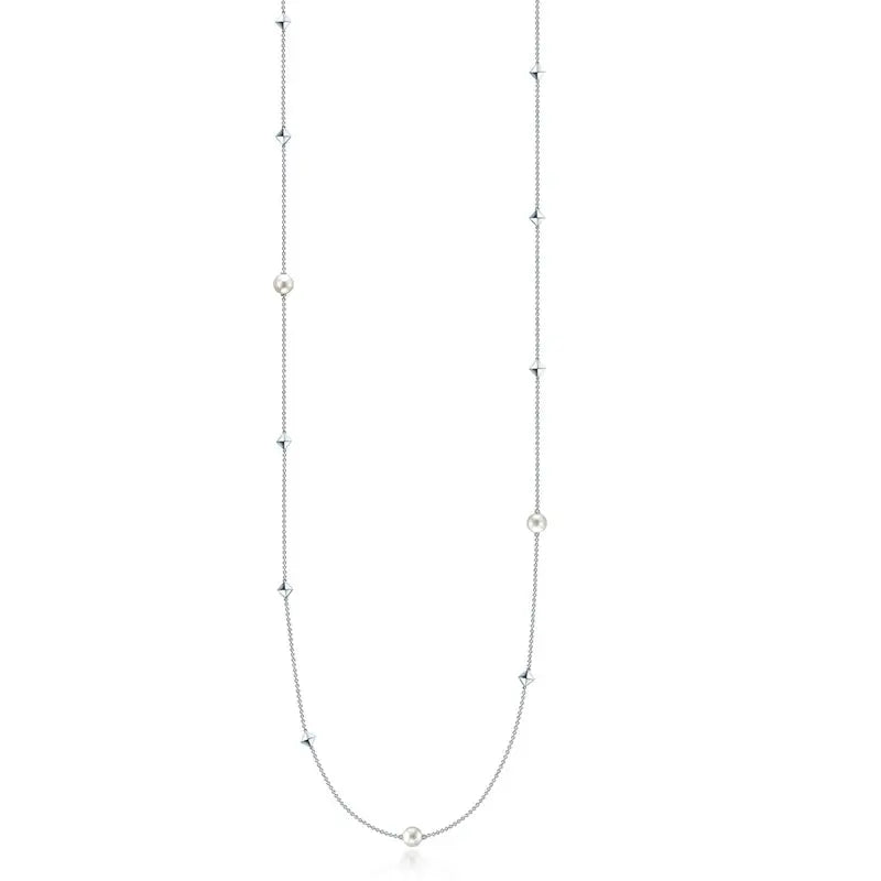 Birks Rock & Pearl Sterling Silver and Pearl Long Necklace