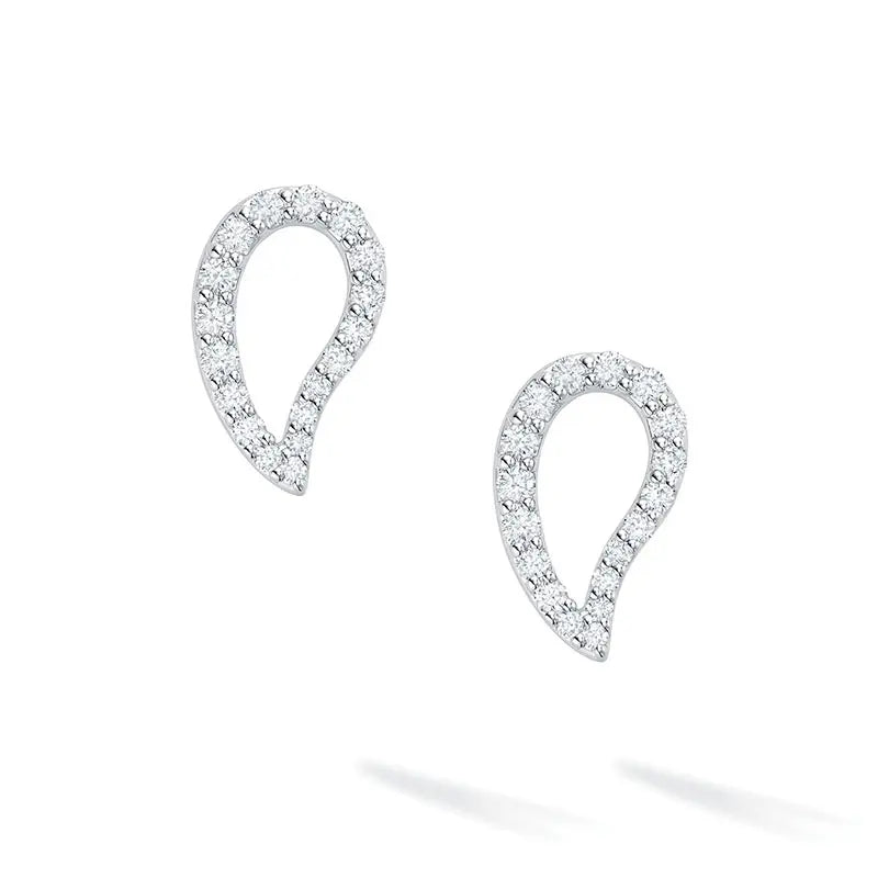 Birks Pétale White Gold Small Diamond Earrings