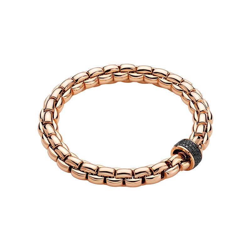 Fope Eka Rose Gold & Black Diamond Bracelet