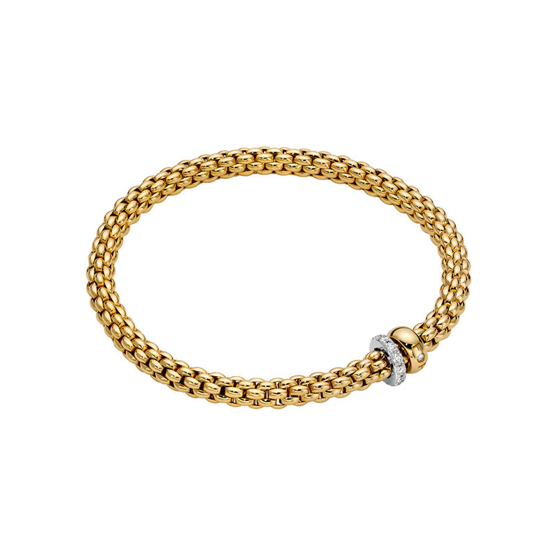 Fope Solo Yellow Gold & Diamond Bracelet