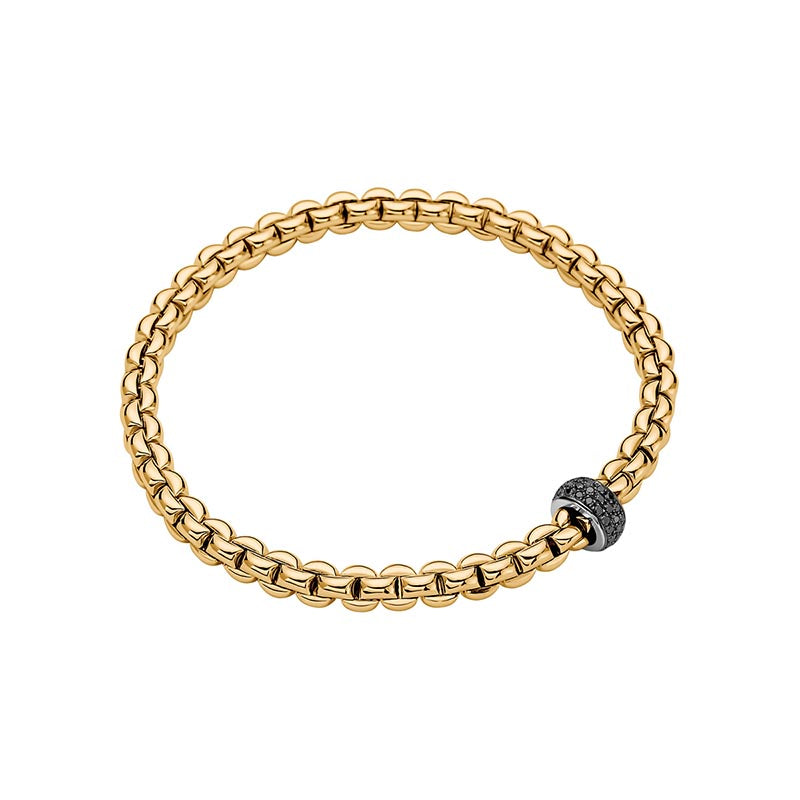 Fope Eka Yellow Gold & Black Diamond Bracelet