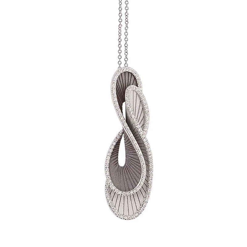 Annamaria Cammilli Ice White & Black Lava Rhodium Regina Diamond Pendant