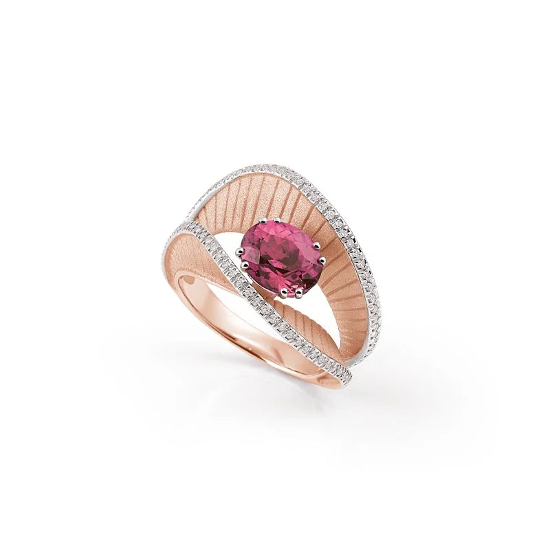 Annamaria Cammilli Pink Champagne Regina Colour Pink Tourmaline & Diamond Ring