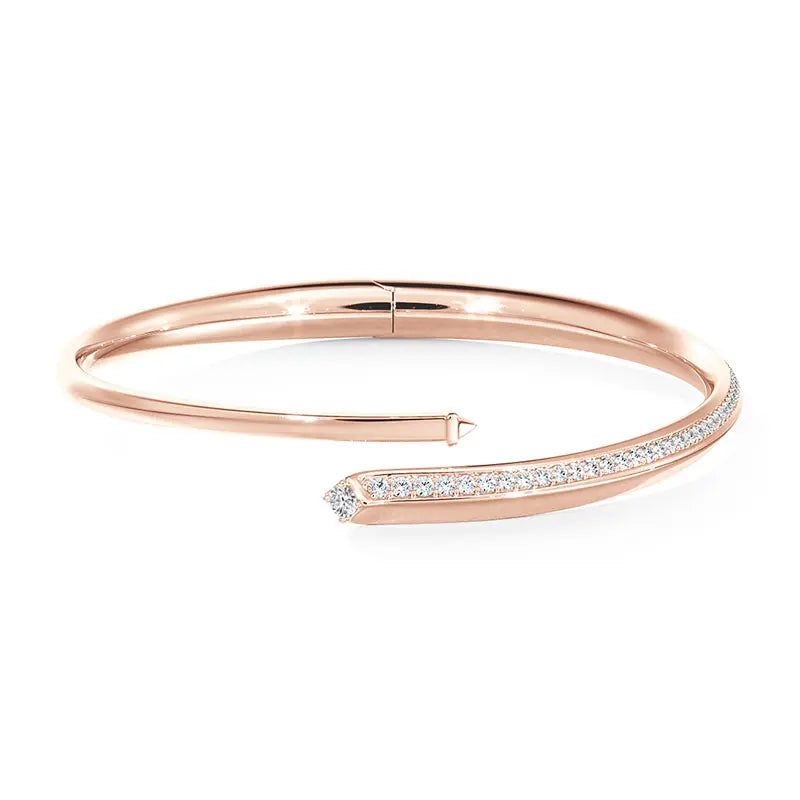 Forevermark Avaanti Rose Gold Pavé Bypass Diamond Bangle