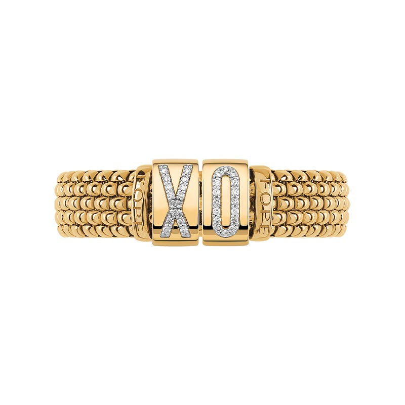 Fope Panorama Yellow Gold & Diamond XO Bracelet