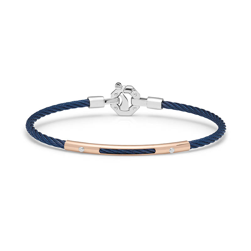 Barakà 316L Blue PVD Steel & Rose Gold Bracelet