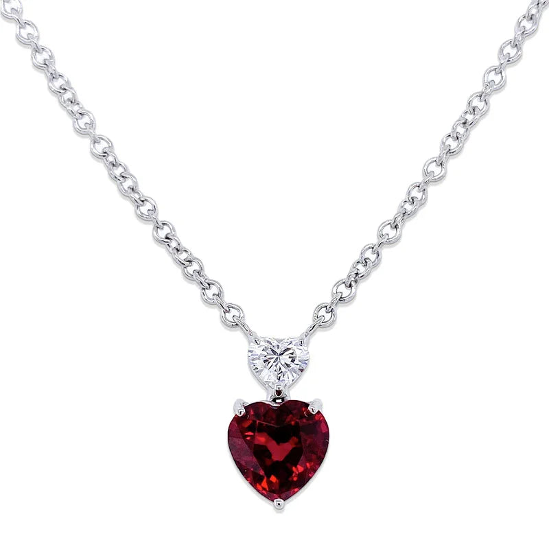 Bayco Magnificent Heart Shaped Ruby & Diamond Pendant