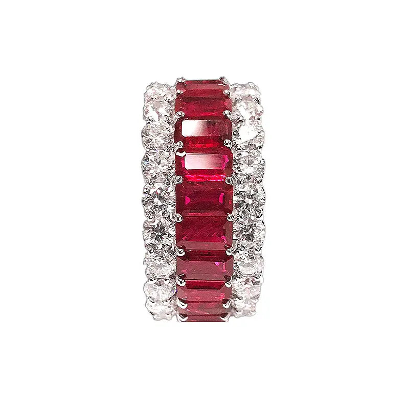 Bayco Prêt-À-Porter Ruby & Diamond Eternity Band