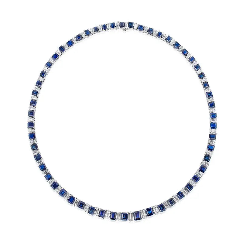 Bayco Magnificent Blue Sapphire & Diamond Necklace