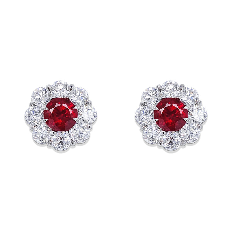 Bayco Magnificent Ruby & Diamond Earrings