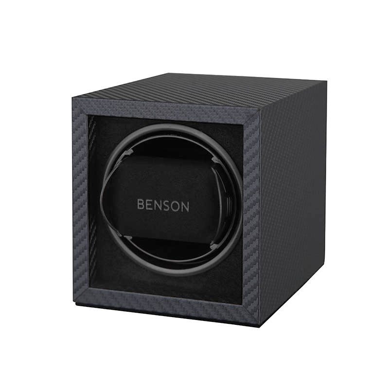 Benson Compact 1-Piece Watch Winder - Black Carbon
