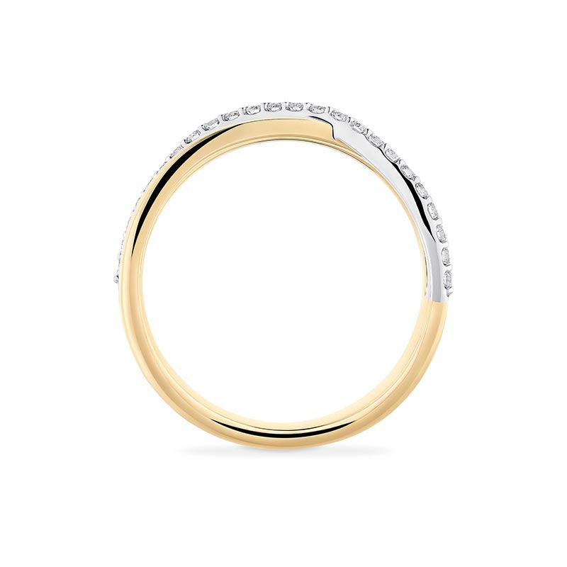 Birks Rosée du Matin Yellow Gold Three-Row Diamond Ring