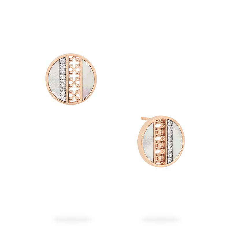 Birks Dare to Dream Rose Gold Mother of Pearl & Diamond Earrings