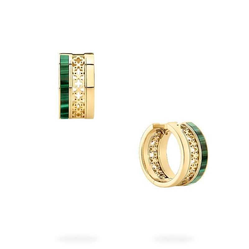 Birks Dare to Dream Yellow Gold & Malachite Earrings