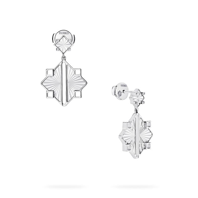 Birks Muse Guilloché Sterling Silver Drop Earrings