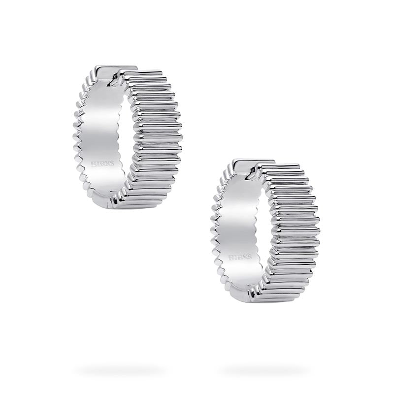 Birks Essentials Sterling Silver Pleated Hoop Earrings