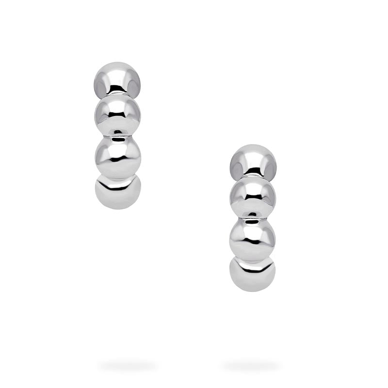 Birks Essentials Sterling Silver Beaded Hoop Earrings