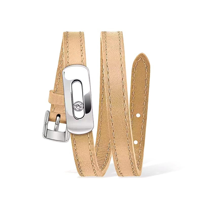 Messika My Move Nude Beige Leather Configurable Bracelet