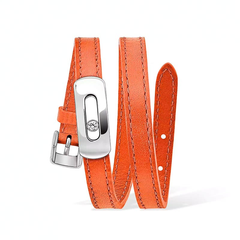 Messika My Move Orange Leather Configurable Bracelet